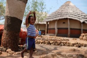 boy in rural African village