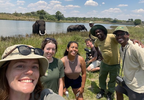 Nature Enthusiast Course students and elephants