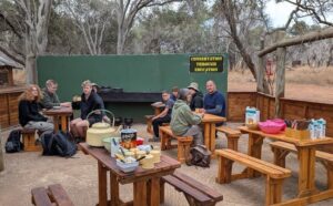 Dining area and volunteers