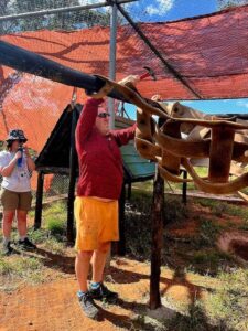 Family volunteer doing maintenance work